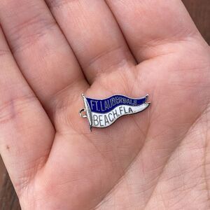 Vintage Beau 925 Sterling Silver "Ft. Lauderdale Beach Fla." Pennant Charm